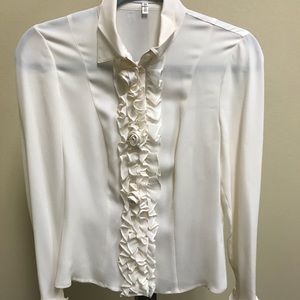 Escada Creme Rosette Blouse 34